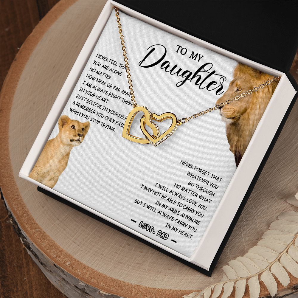 477D To My Daughter Necklace Father to Daughter Birthday Christmas Gift from Lion Dad