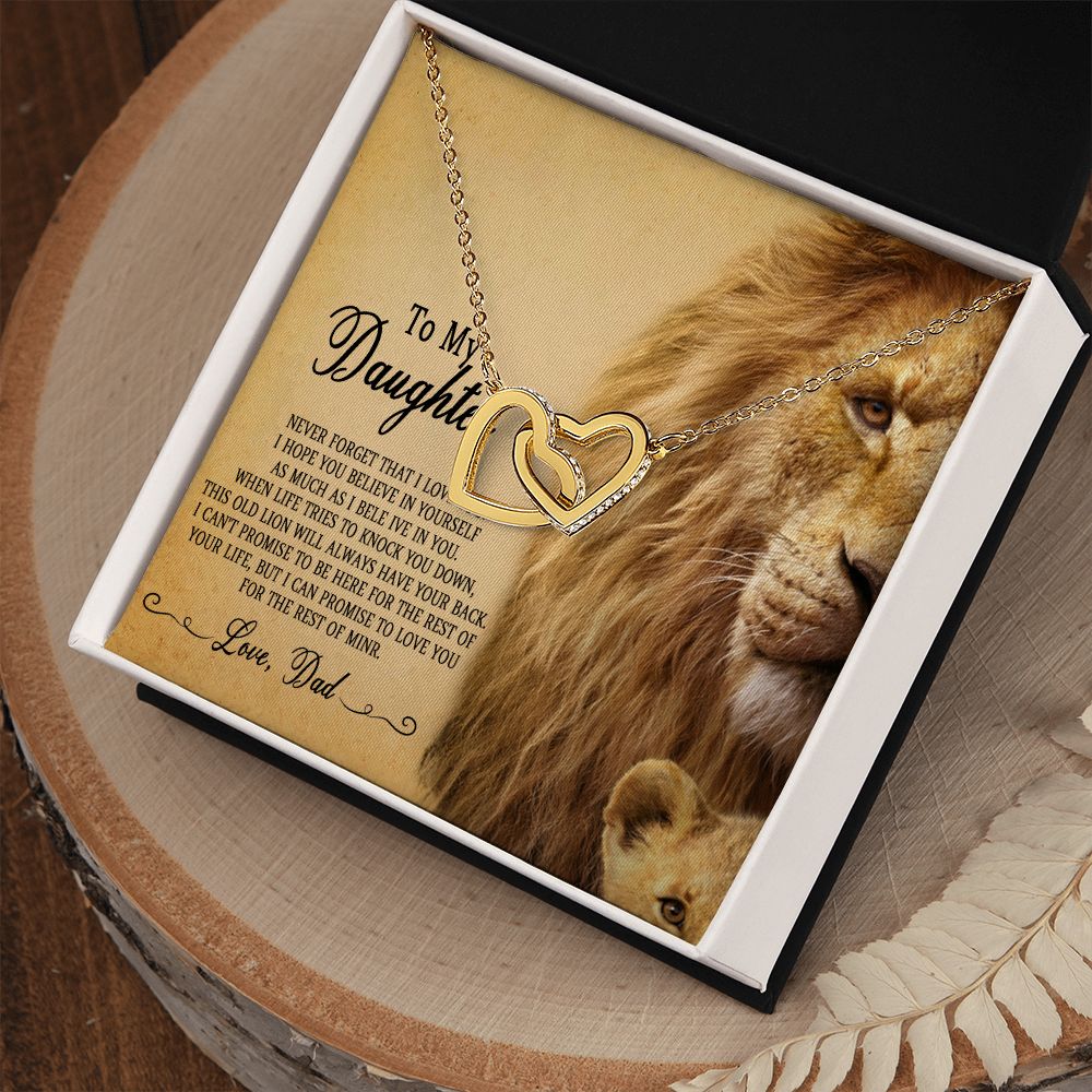 51D To My Daughter Necklace, Gift For Daughter From Dad, Daughter Father Lion