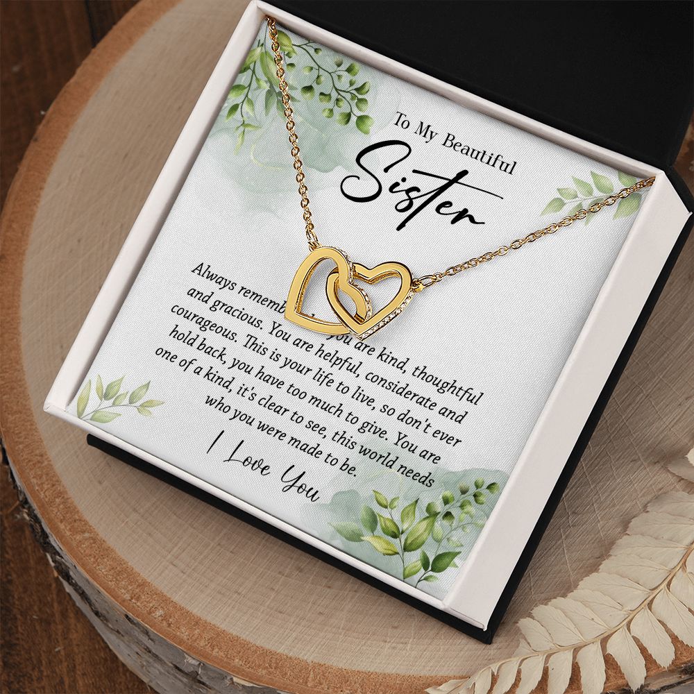 624D To My Sister Necklace,Christmas Birthday Gift For Sister From Brother/Sister