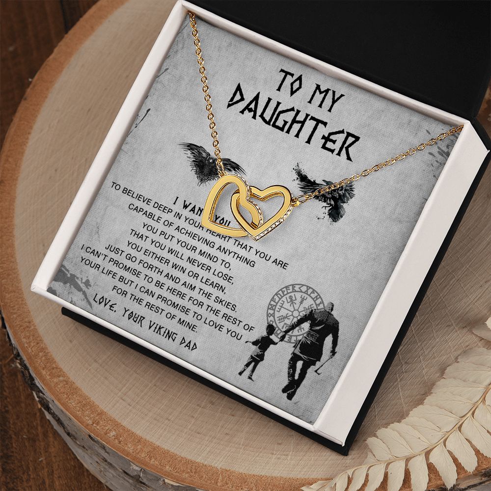117D To My Daughter Necklace From Viking Dad, Gift For Viking Daughter Gift Necklace