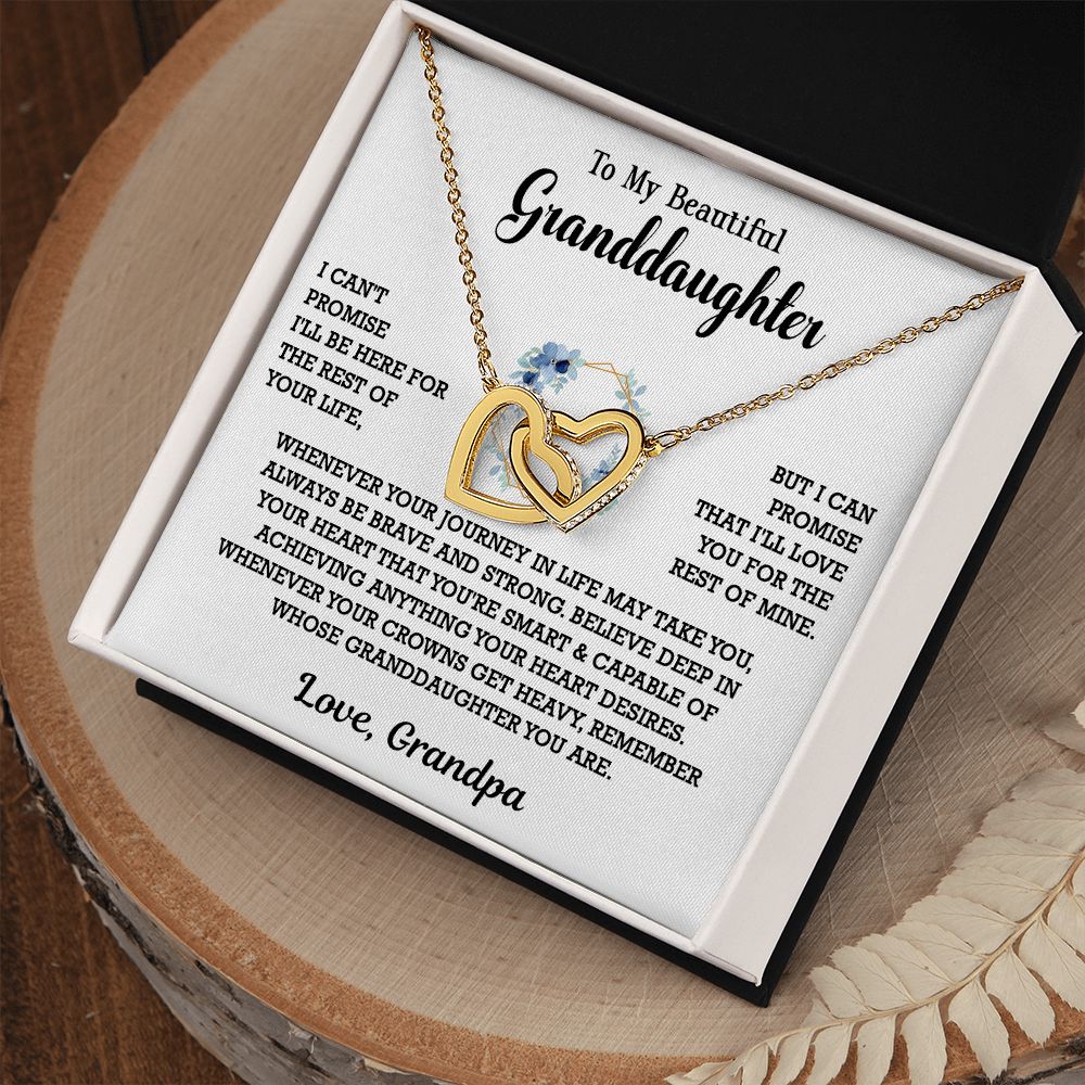 613D To My Granddaughter Necklace, Birthday Gift For Granddaughter, Necklace Gifts