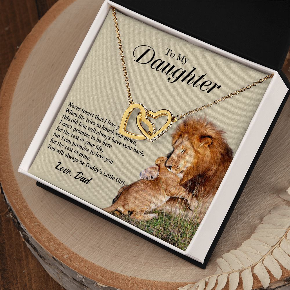 448D To My Daughter Necklace, Xmas Gift For Daughter From Dad, Daughter Father Lion.