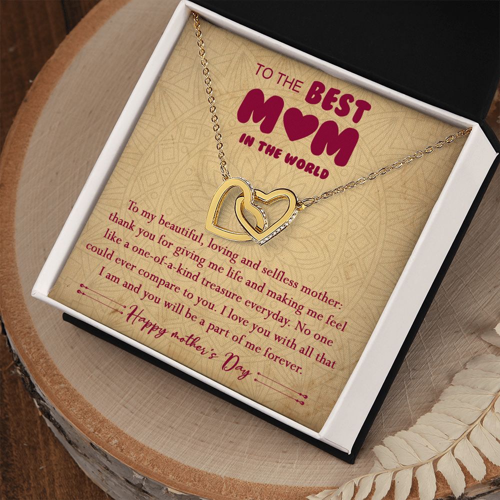 406D To The Best Mom In The World Necklace, Happy Morther's Day Gift For Mom