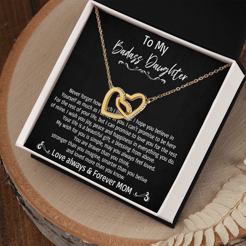 36D To My Badass Daughter Necklace, Love Always & Forever Mom, Gift From Mom