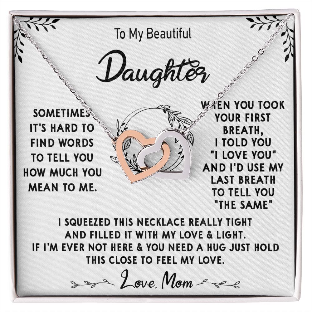 112D To My Beautiful Daughter Necklace, Daughter Mother Necklace, Gift Xmas From Mom