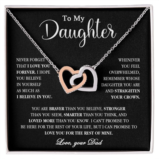 605D To My Daughter Necklace, Gift for Daughter from Dad, Birthday Christmas Gift