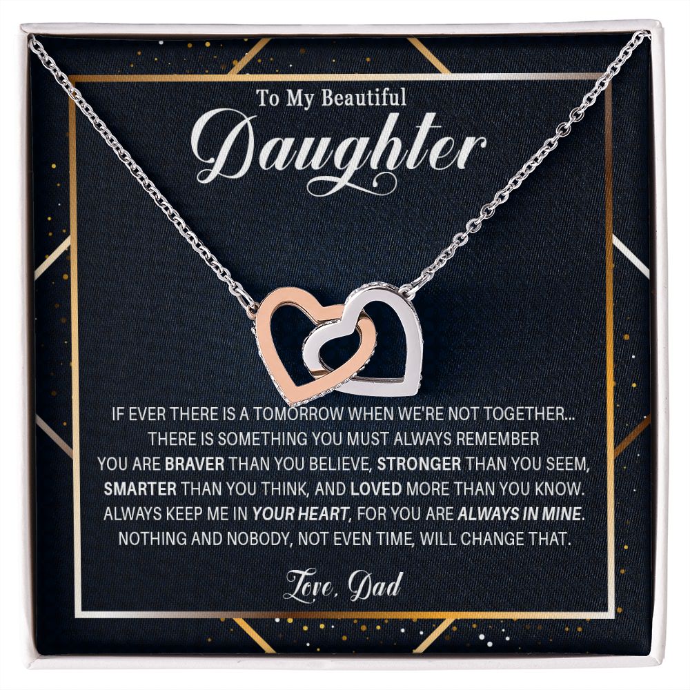 536D Gift For Daughter From Dad, To My Daughter Necklace, Birthday Gifts for Daughter