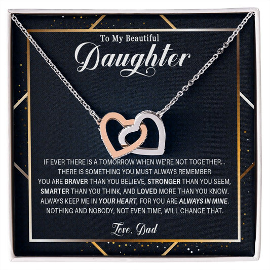536D Gift For Daughter From Dad, To My Daughter Necklace, Birthday Gifts for Daughter