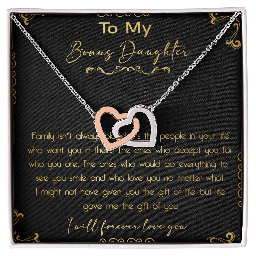 44D To My Bonus Daughter Necklace, Daughter Necklace, Gift Birthday, I Love You