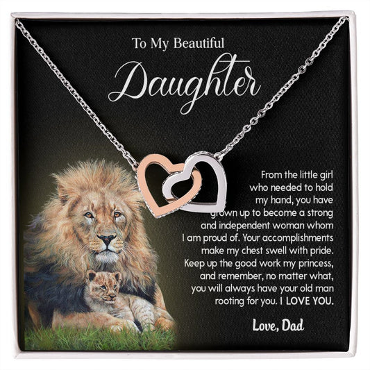 619D To My Daughter Necklace From Dad, Father Daughter Gift,Christmas Birthday Gift