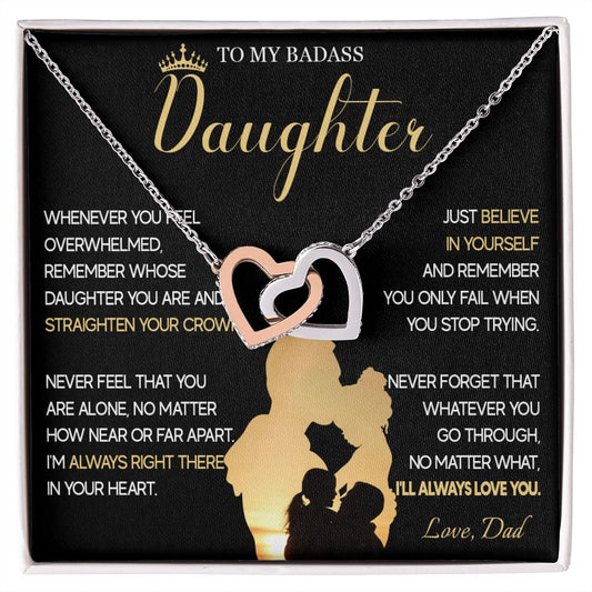 515D To My Badass Daughter Necklace, Birthday Gift For Daughter From Dad, Christmas