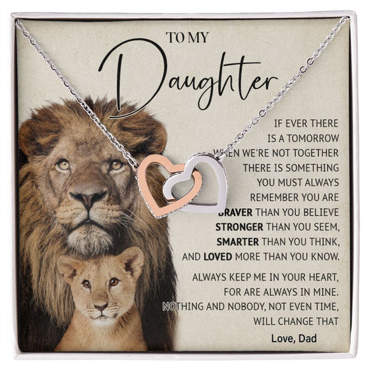 506D To My Daughter Necklace, Gift For Daughter From Dad, Lion Father Gift, Love Gift