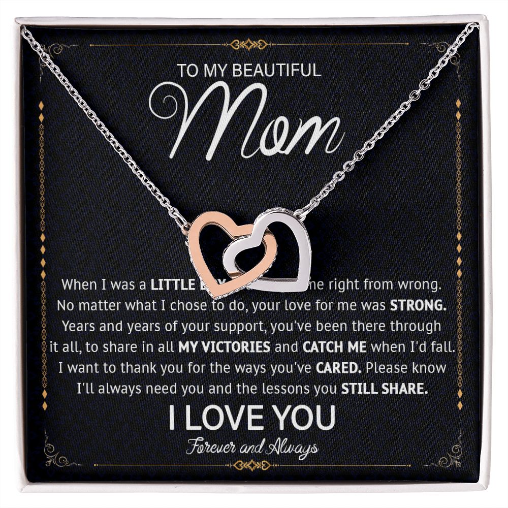 527D Love Knot Necklace To Mom From Daughter Son, Birthday Jewelry To Mom, Mother Day
