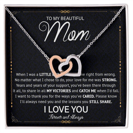 527D Love Knot Necklace To Mom From Daughter Son, Birthday Jewelry To Mom, Mother Day