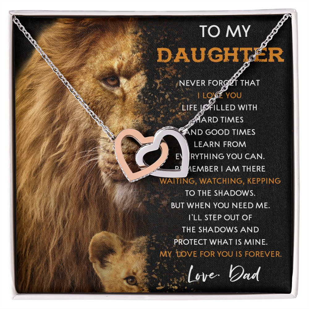 43D Lion To My Daughter Necklace Gift From Dad, Necklace Gift For Daughter, Birthday