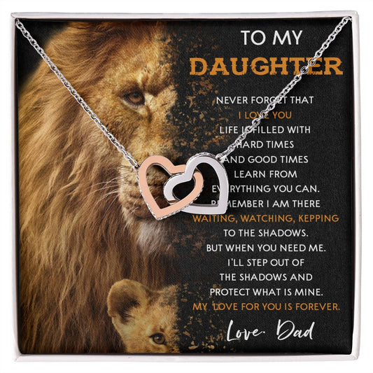 43D Lion To My Daughter Necklace Gift From Dad, Necklace Gift For Daughter, Birthday