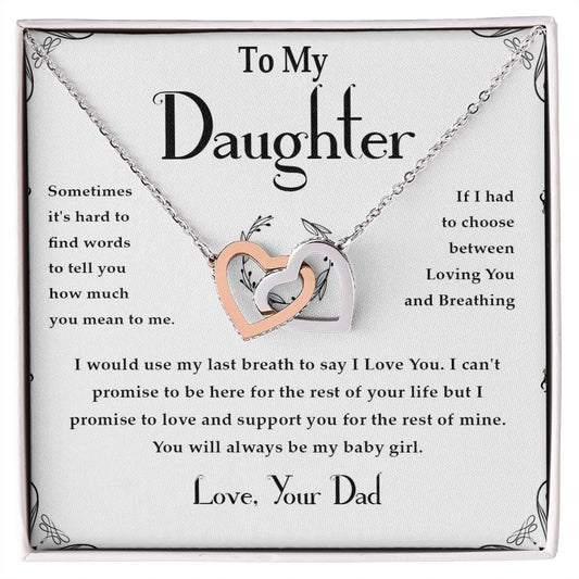 37D Necklace Gift For Daughter, Gift From Dad, Father Daughter Gift, Birthday Gift
