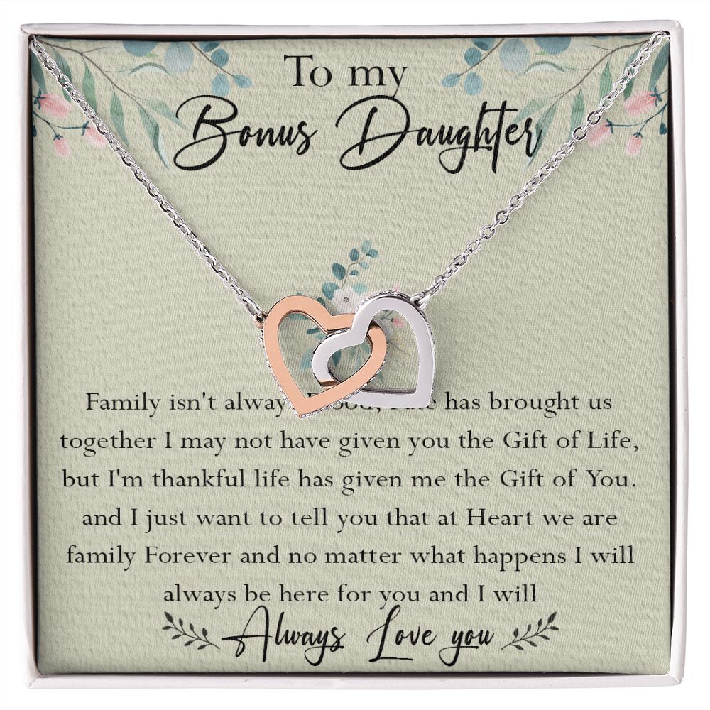 39D To My Bonus Daughter Necklace Family Isn't Always Blood Gift for Bonus Daughter