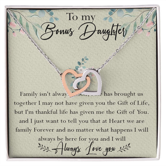 39D To My Bonus Daughter Necklace Family Isn't Always Blood Gift for Bonus Daughter