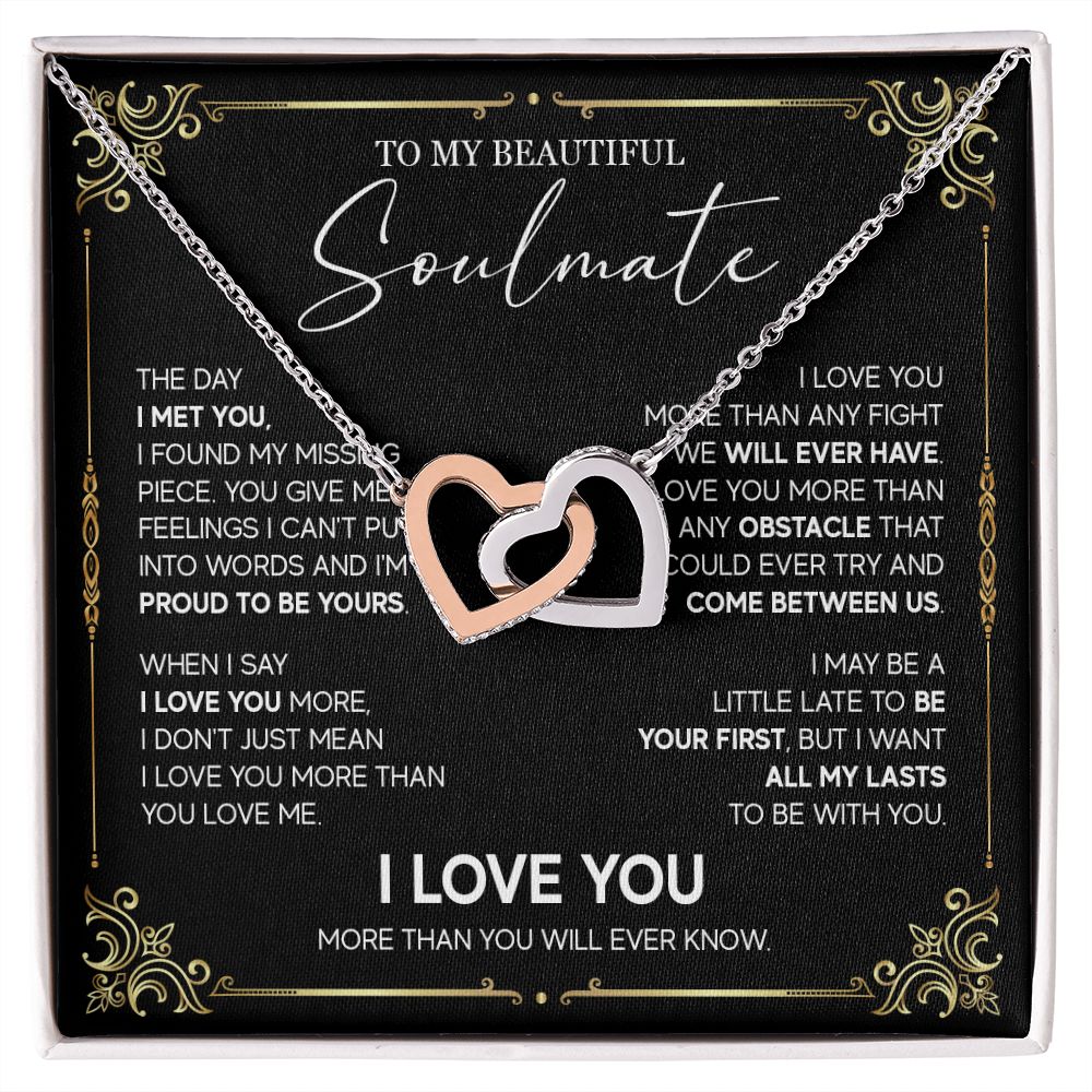 498D To My Soulmate Knot Necklace, Soulmate Necklace Gift, Birthday Gifts for Womens
