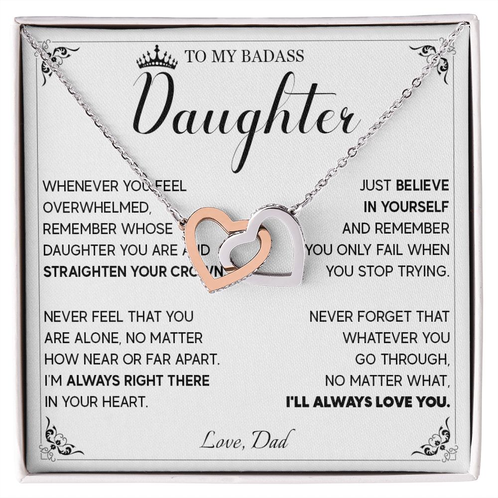 514D To My Badass Daughter Necklace, Birthday Gift For Daughter From Dad, Anniversary