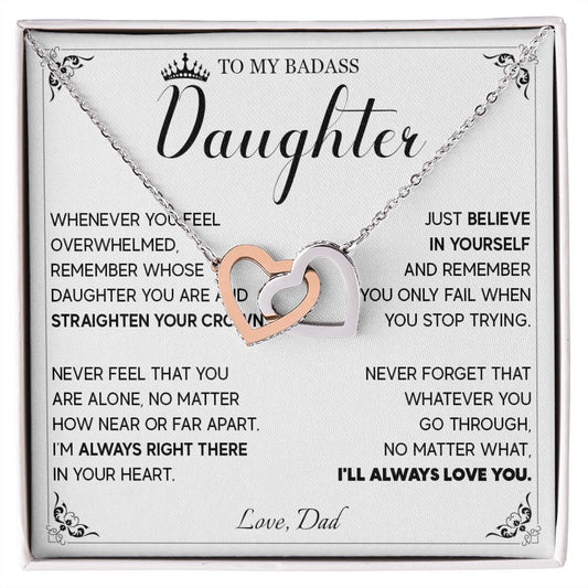 514D To My Badass Daughter Necklace, Birthday Gift For Daughter From Dad, Anniversary