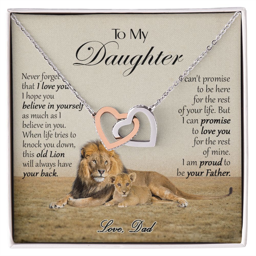 469D To My Daughter Necklace, Xmas Gift For Daughter From Dad, Daughter Father Lion