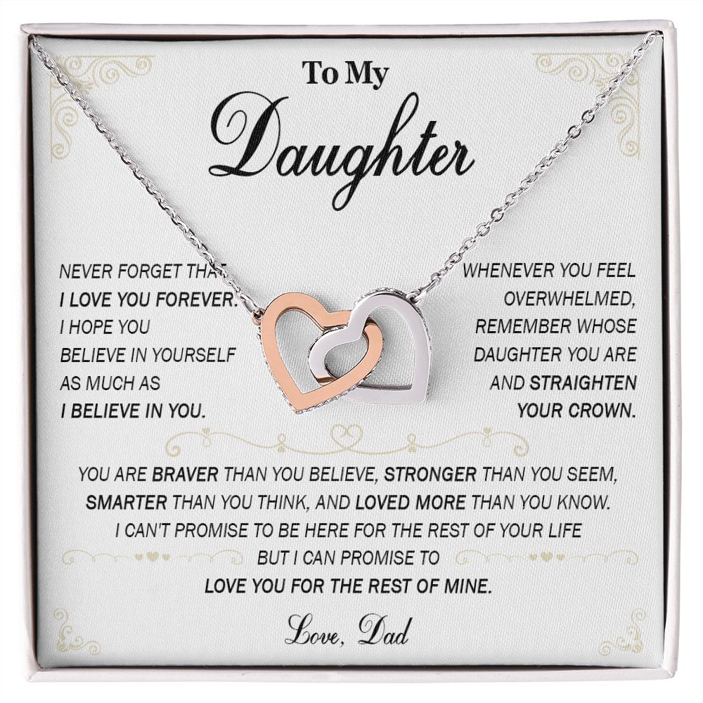 589D To My Daughter Necklace, Daughter Father Necklace, Daughter Gift From Dad, Mom