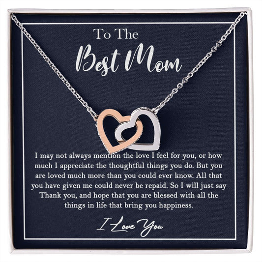 436D To My Best Mom Necklace, Gift For Mom from Son or Daughter, Birthday Xmas Gift