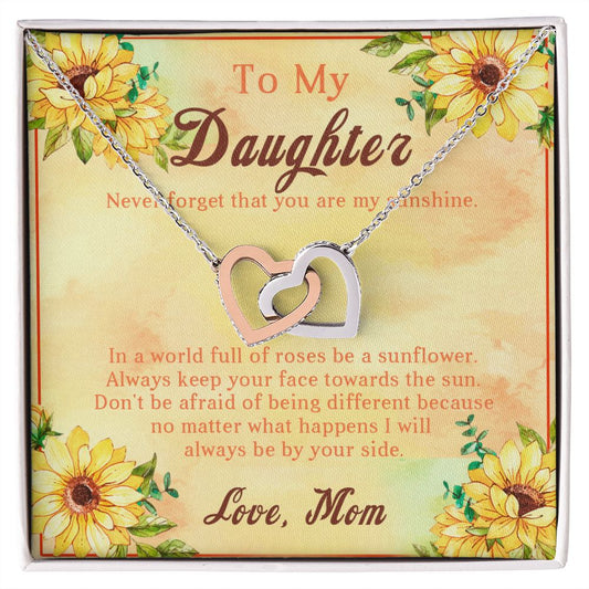 107D Sunflower Necklace, To My Daughter Necklace, Necklace Gift From Mom, Xmas Gift