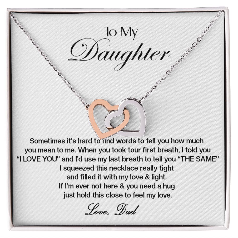 453D To My Daughter Necklace,Xmas Gift For Daughter From Dad,Daughter Father Necklace