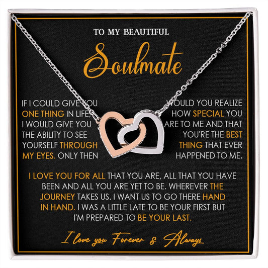 459D To My Soulmate Necklace, Gift For Wife Girlfriend From Husband, Xmas, Birth Gift