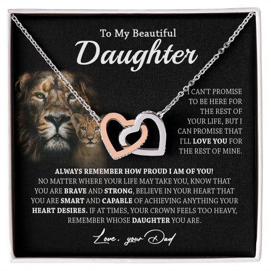 629D To My Daughter Necklace,Always Remember Lion Necklace Gift For Daughter From Dad
