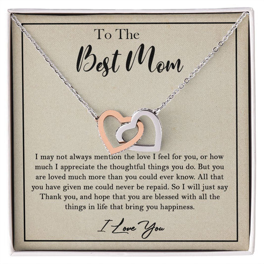 435D To My Best Mom Necklace, Birthday Xmas Gift, Gift For Mom from Son or Daughter