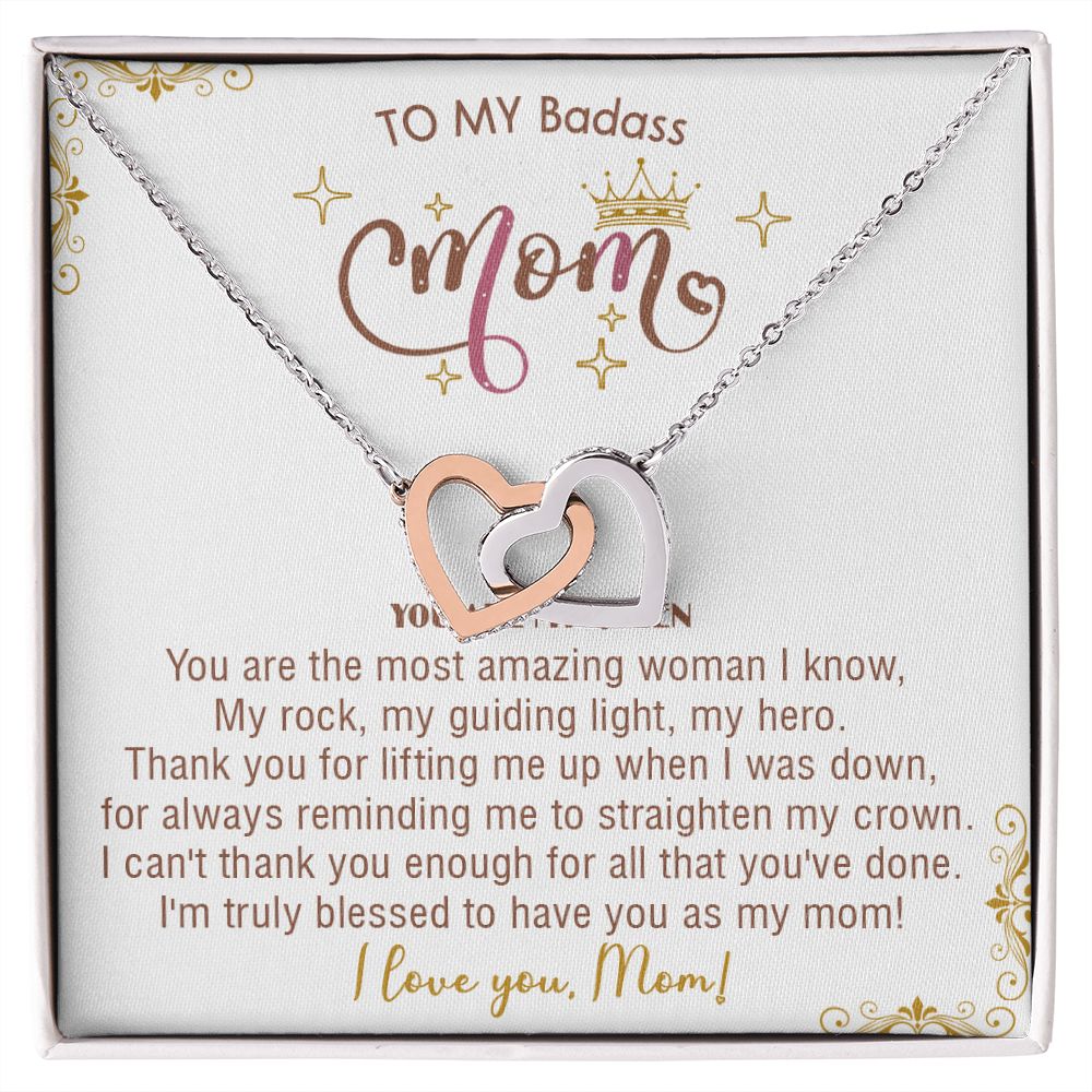414D To My Badass Mom Necklace, You Are My Queen, I love You, Gift Necklace For Mom