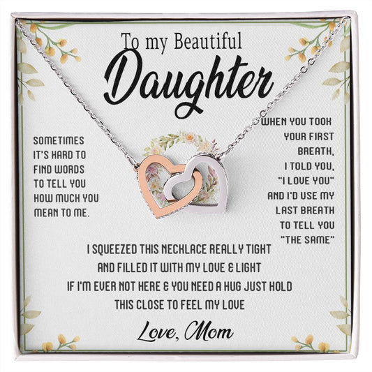 45D To My Beautiful Daughter Gift From Mom, Gift Necklace, Gift Birthday, Holiday