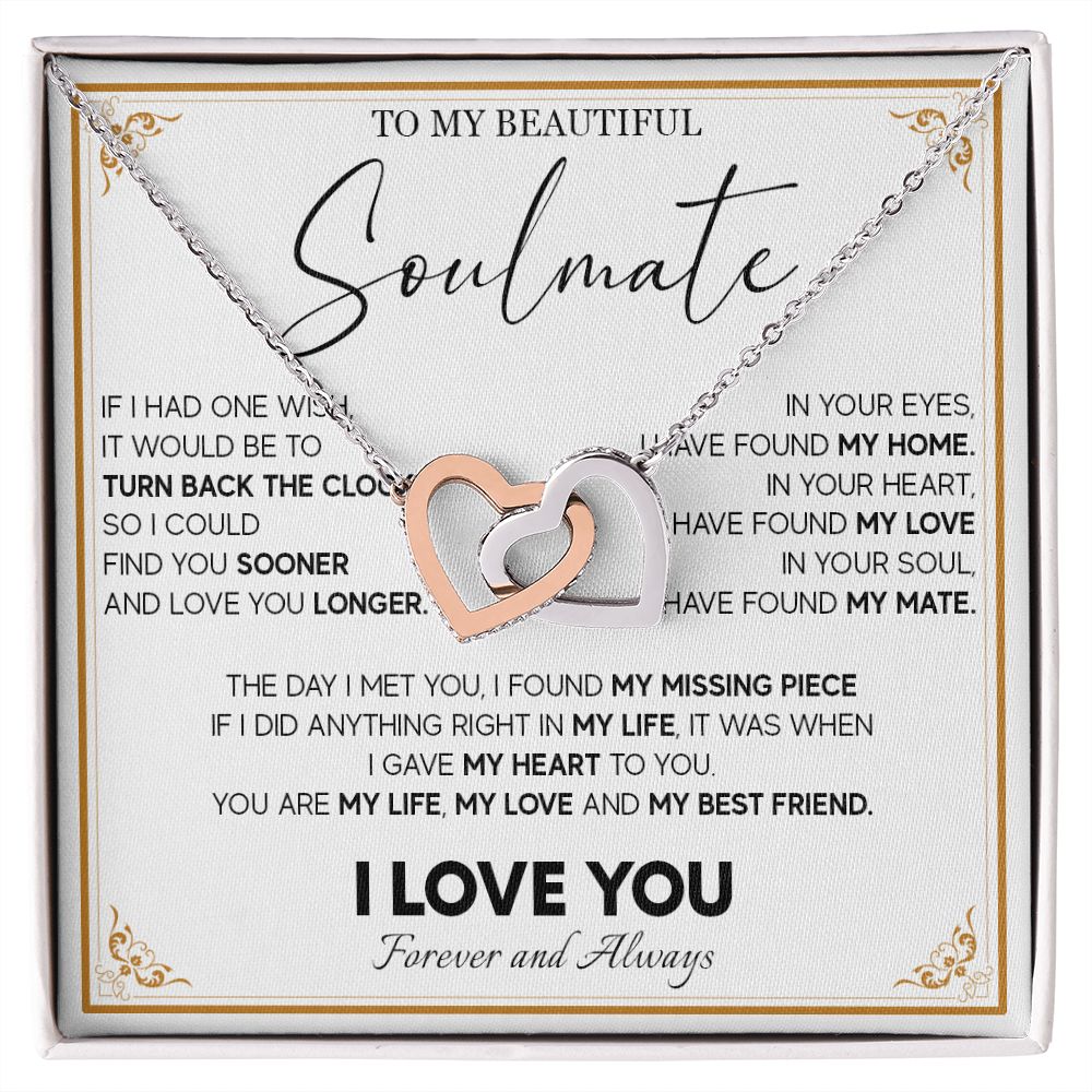 511D To My Beautiful Soulmate Necklace, Gift for Wife, Girlfriend, Anniversary Gift