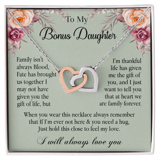 632D To My Bonus Daughter Necklace, Gift Birthday, Gift Ideas, Daughter Necklace