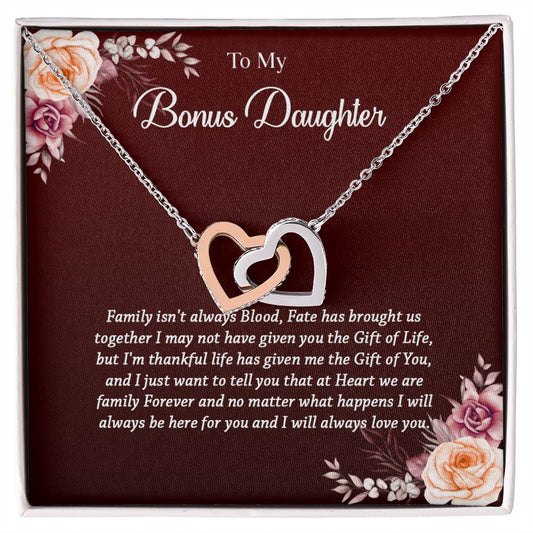 621D To My Bonus Daughter Necklace, Gift Birthday, Christmas, Gift Ideas, Necklace