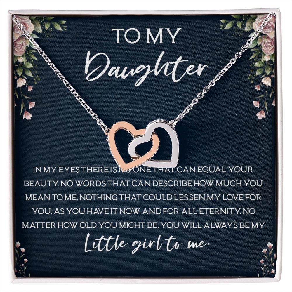 35D To My Daughter Necklace Gift Birthday, Little Girl To Me, Necklace Daughter