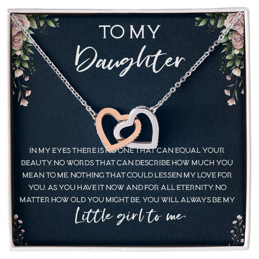 35D To My Daughter Necklace Gift Birthday, Little Girl To Me, Necklace Daughter