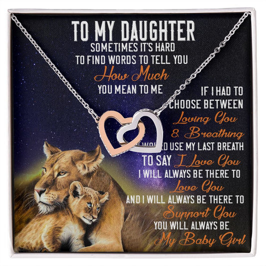 42D Lion To My Daughter Necklace, Gift Birthday, Necklace Gift For Daughter
