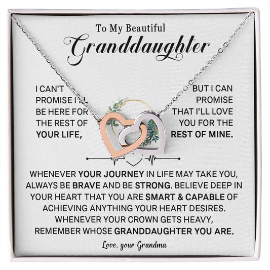 542D To My Granddaughter Necklace, Xmas Birthday Gift For Granddaughter from Grandma