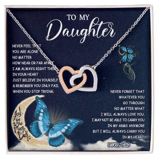 475D To My Daughter Necklace Father to Daughter Birthday Graduation Gift from Dad