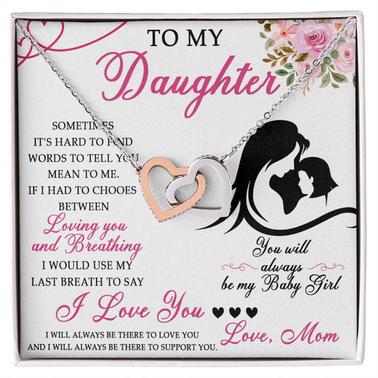 50D To My Daughter Necklace From Mom, Jewelry Gift For Daughter On Birthday, Holiday