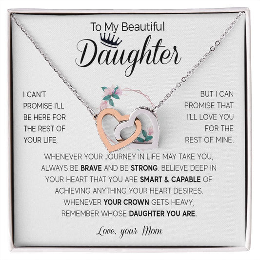 566D To My Daughter Necklace, Daughter Birthday Gifts For Daughter from Mom, Mother