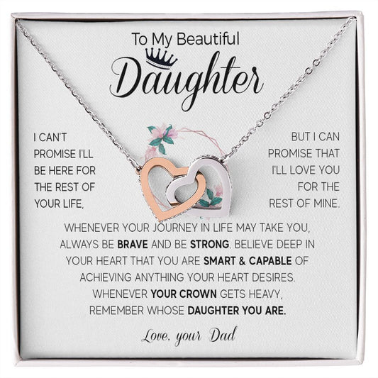 565D To My Daughter Necklace, Daughter Birthday Gifts For Daughter from Dad, Father