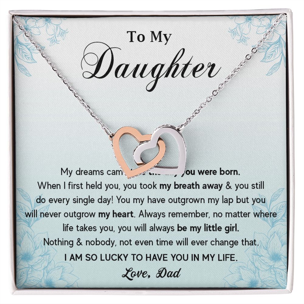 573D To My Daughter Necklace, Gift for Daughter from Dad, Father Daughter Necklace
