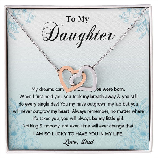 573D To My Daughter Necklace, Gift for Daughter from Dad, Father Daughter Necklace