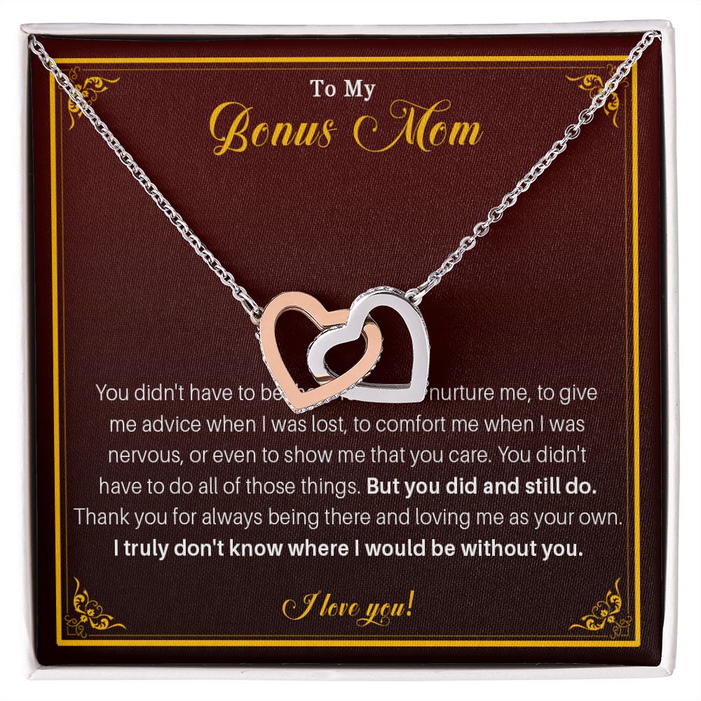 540D Necklace for Bonus Mom from Daughter / Son, Step Mom Gift, To My Bonus Mom Gifts